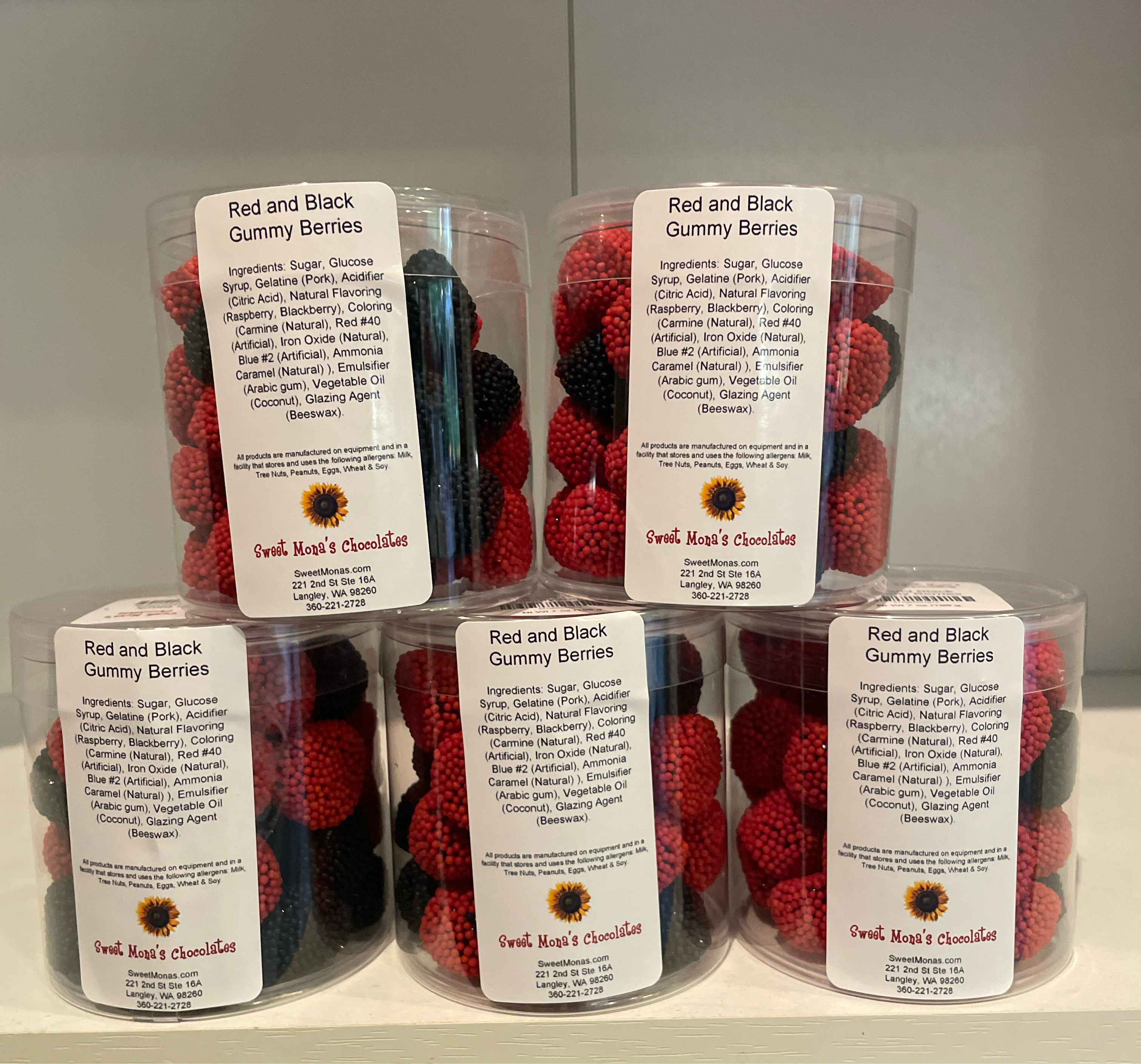 Gummy Red and Black Berries in a 7 oz container – Sweet Mona's