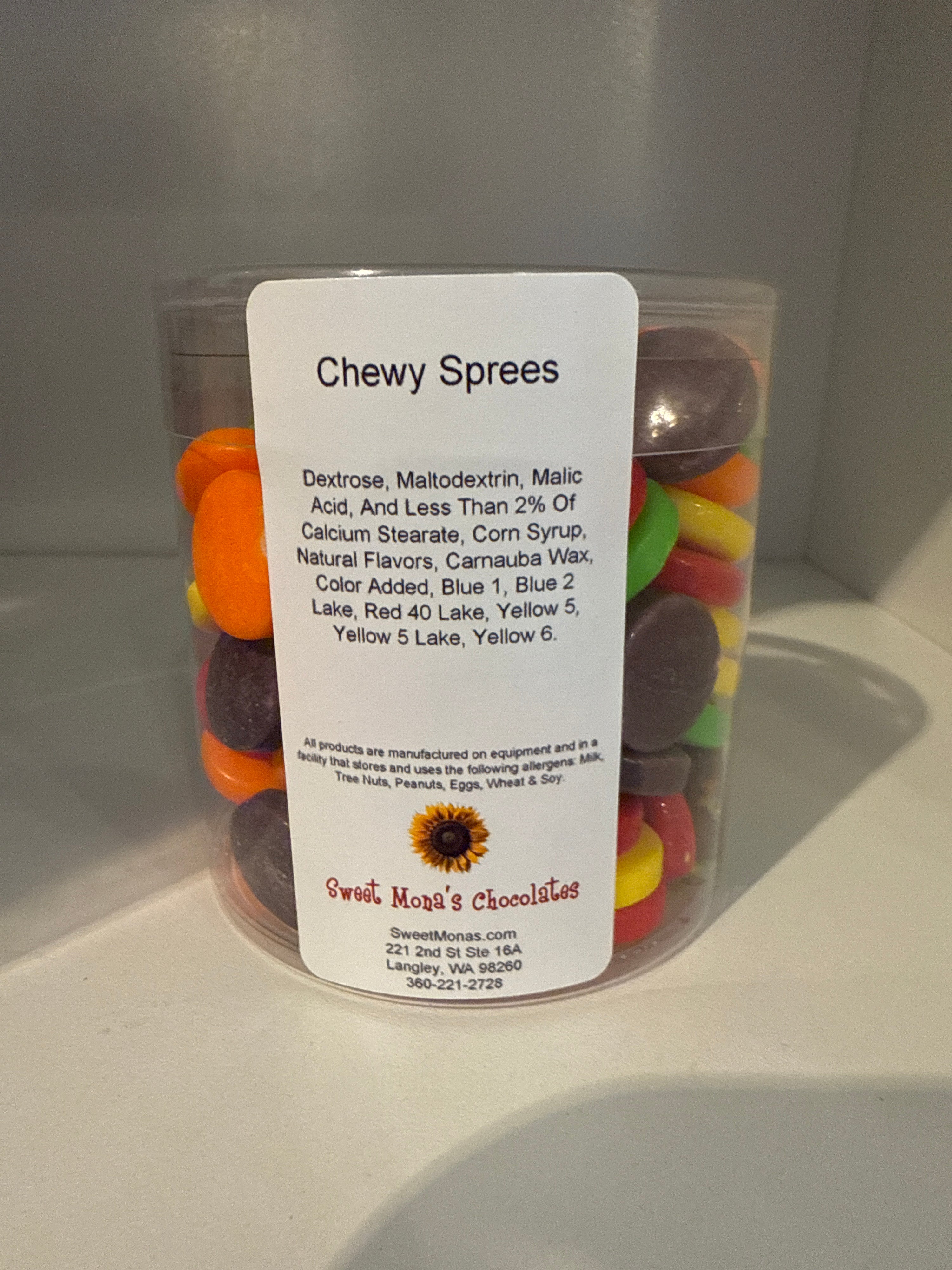 Chewy Sprees in an 8 oz container