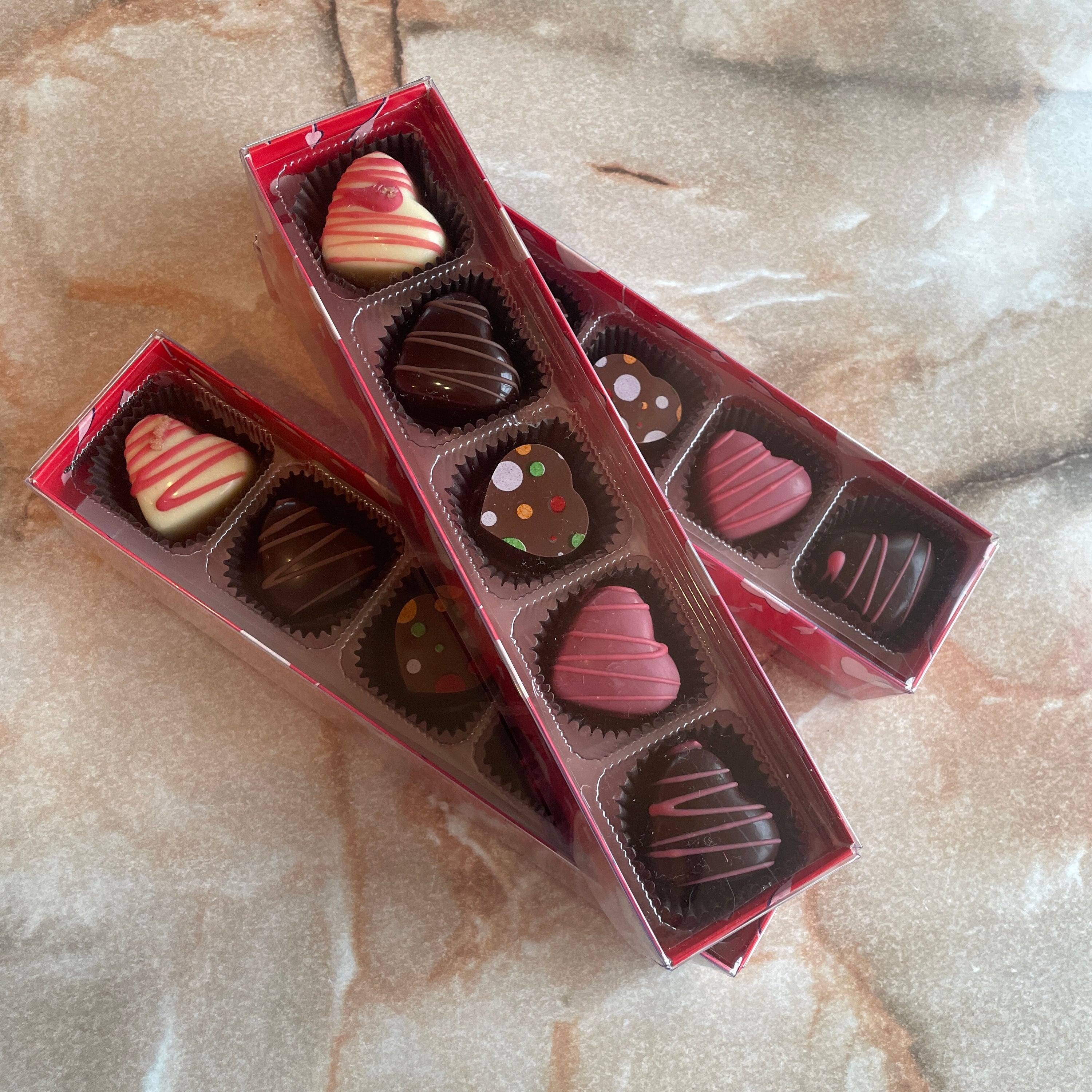 Holiday Valentine Truffles in a 5 pc gift box