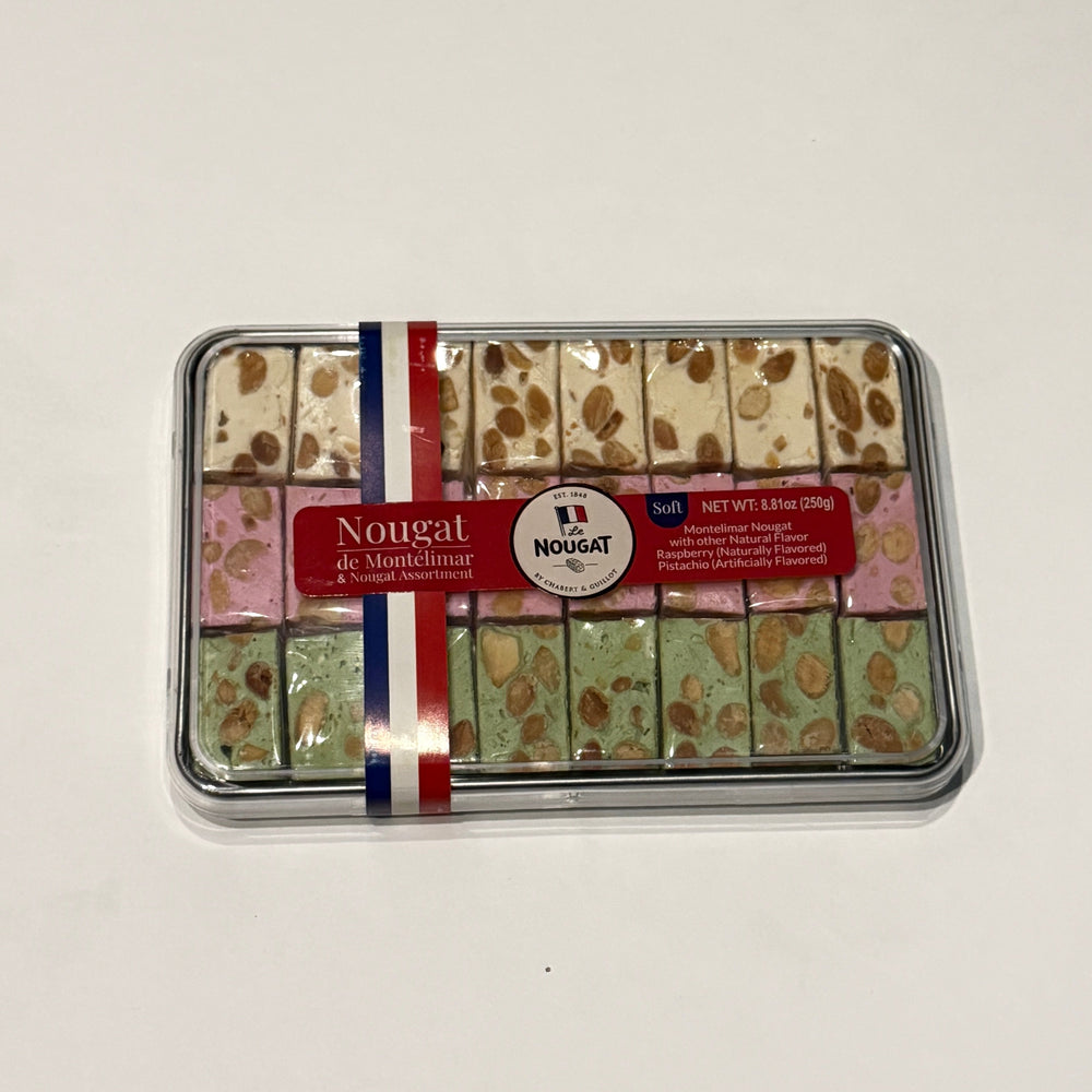 Chabert & Guillot La Nougat Soft Flavored Nougat Assortment 8.81 oz in a Tin Gift Box