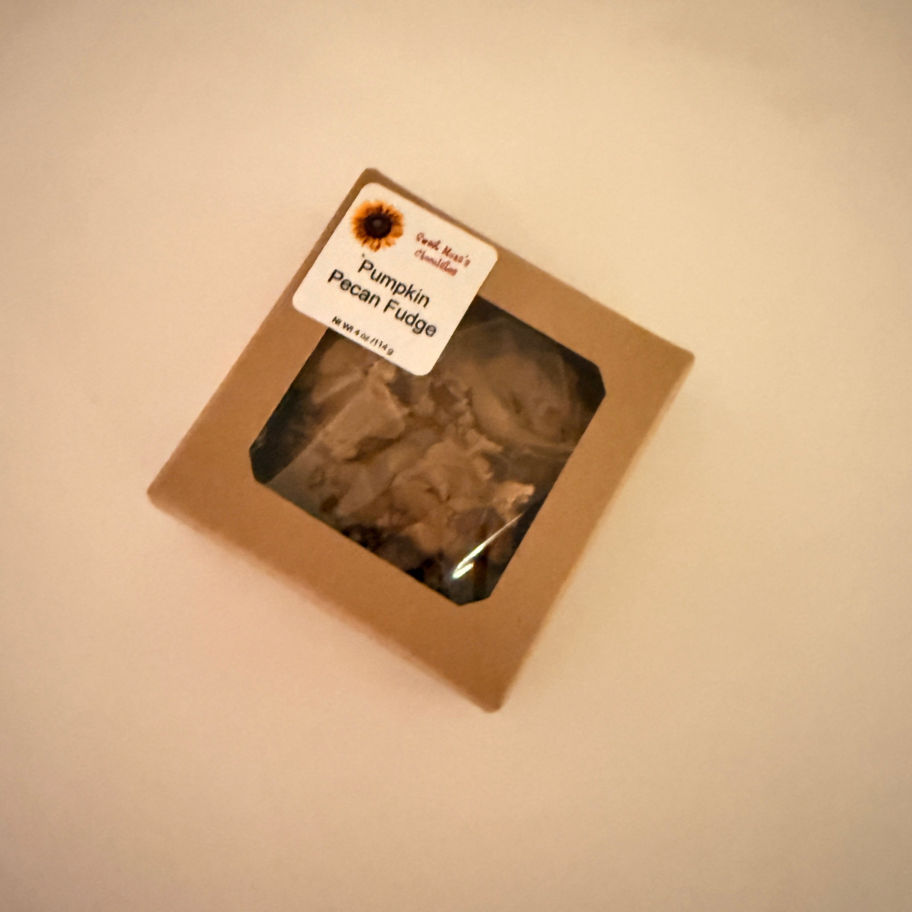 Pumpkin Pecan Fudge in a 4 oz square
