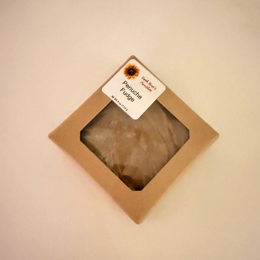 Penuche Fudge in a 4 oz square