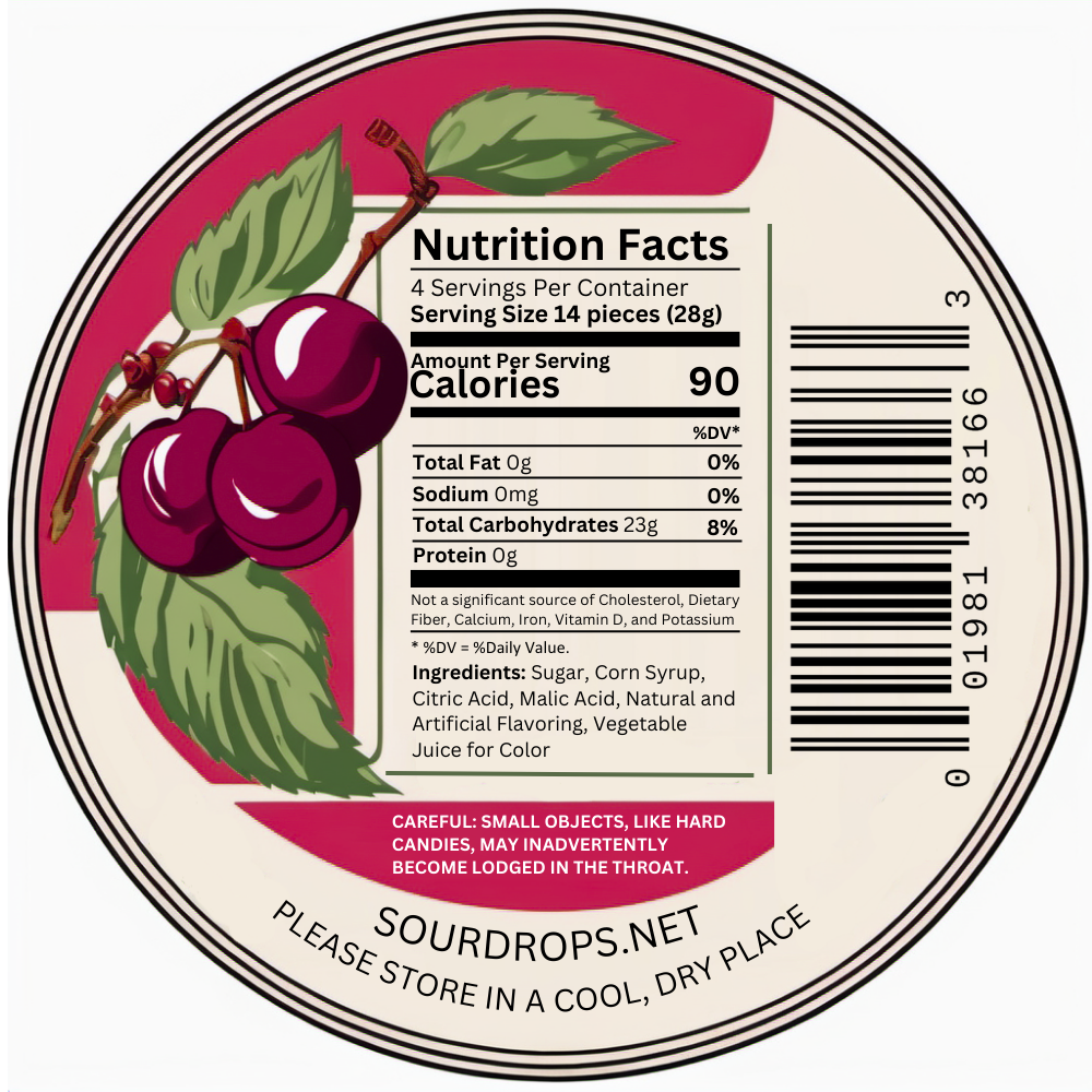 Wild Cherry Sours: 3.5oz Dye-Free Candy Tins