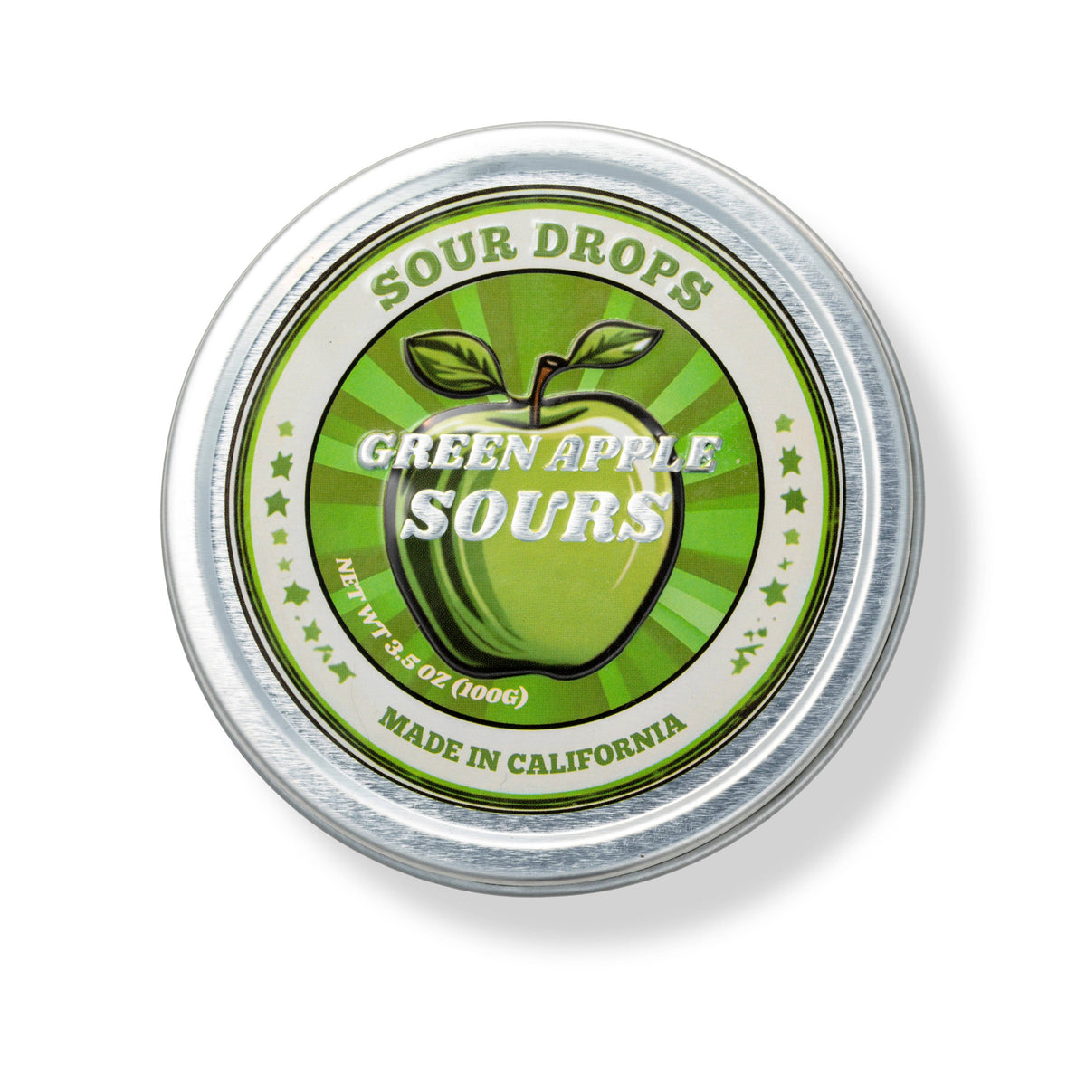 Green Apple Sours: 3.5oz Dye-Free Candy Tins