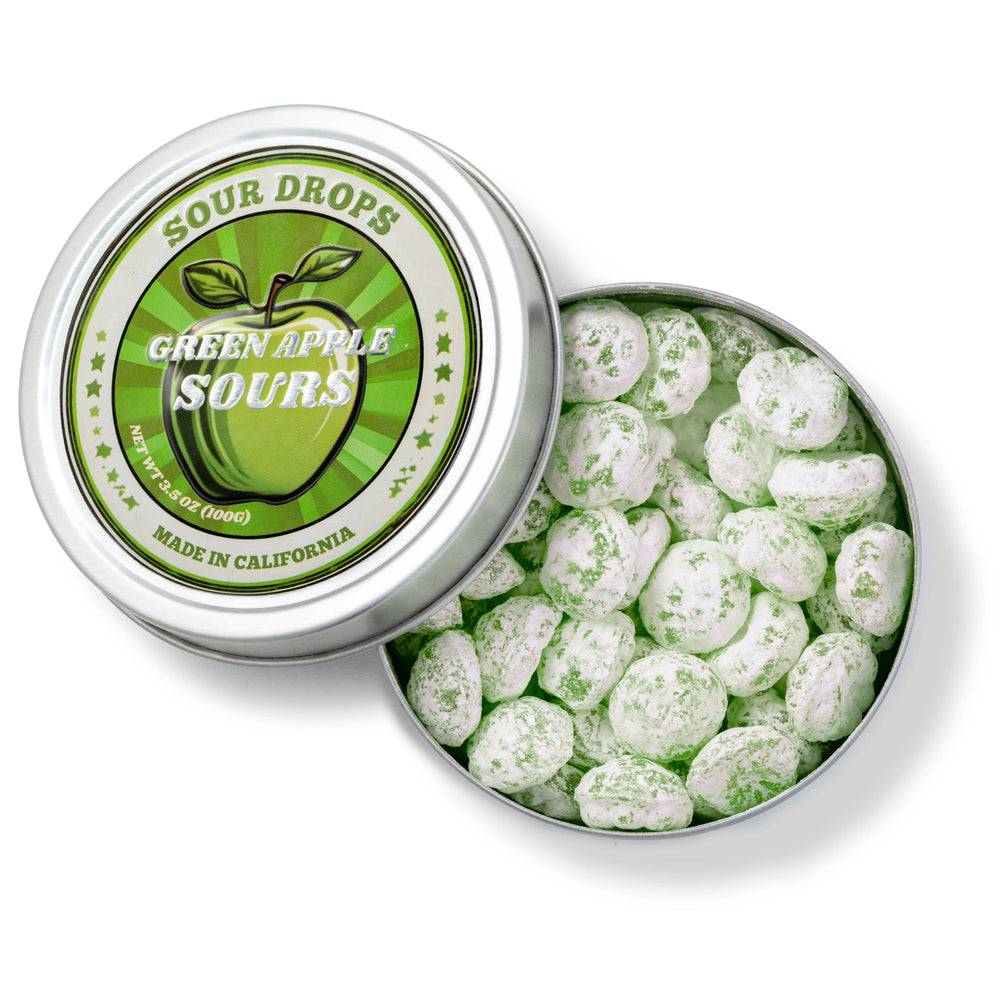 Green Apple Sours: 3.5oz Dye-Free Candy Tins
