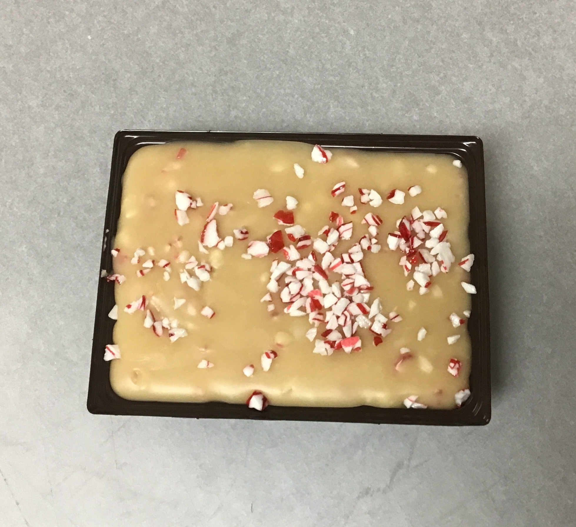 Candy Cane Fudge in an 8 oz slab