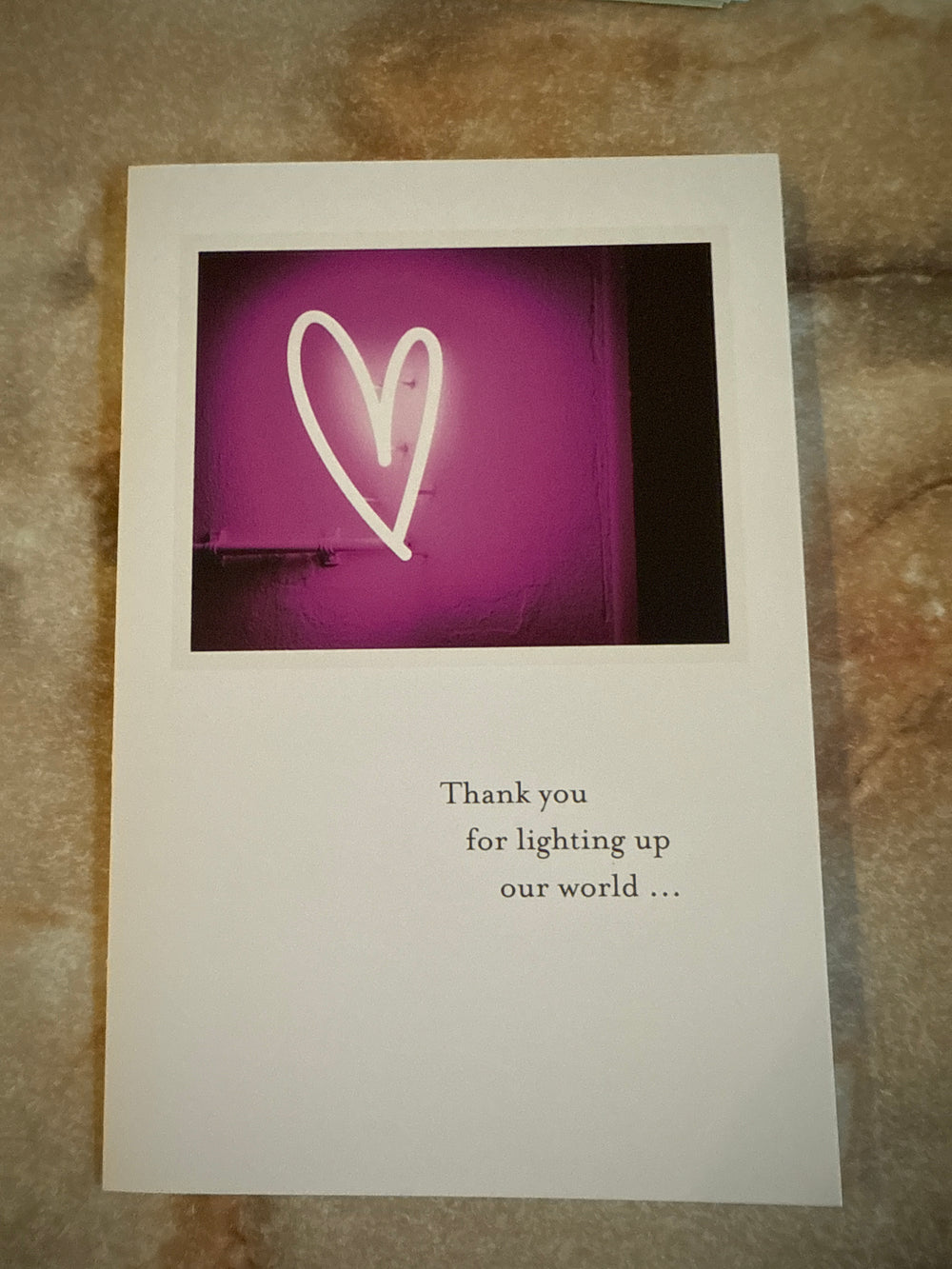 Neon Heart Happy Birthday Card