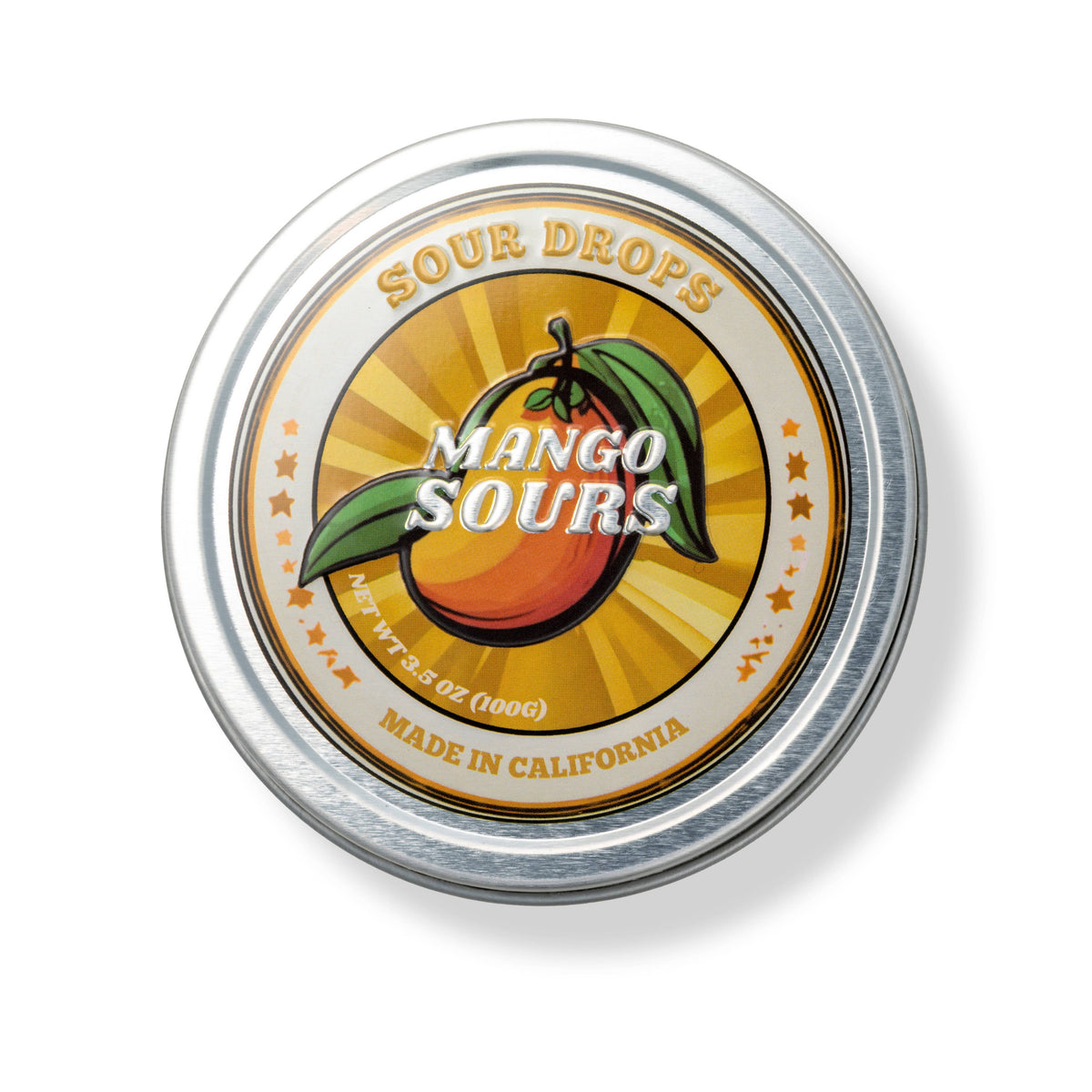 Mango Sours: 3.5oz Dye-Free Candy Tins