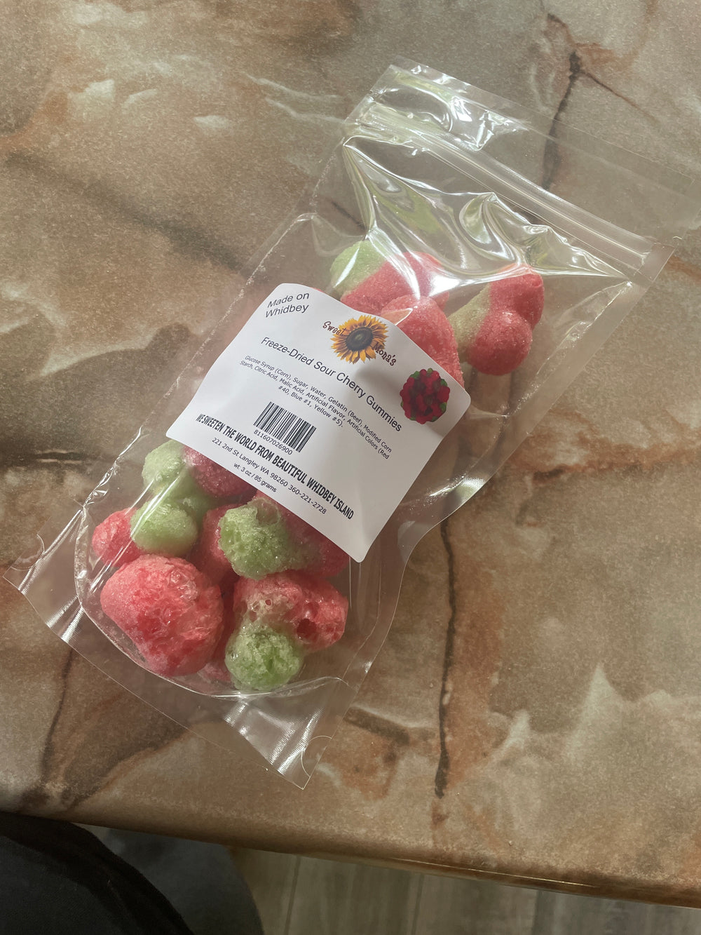 Freeze Dried Double Sour Cherry Gummies 3 oz bag