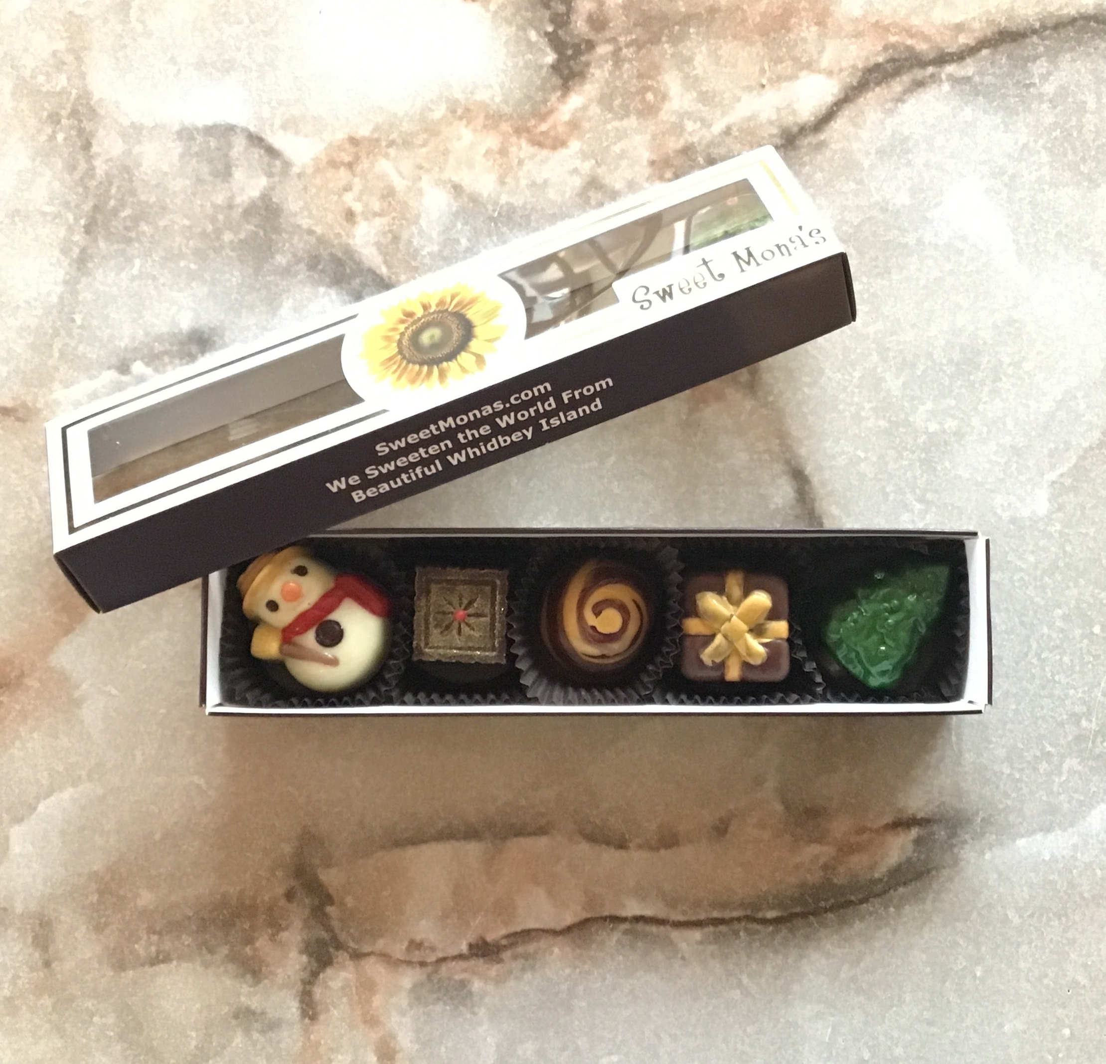 Holiday Christmas Truffles in a 5-pc gift box