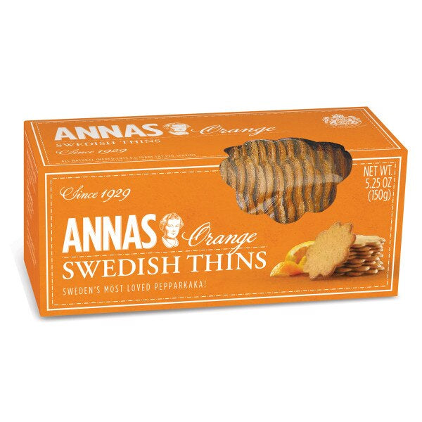 Annas Swedish Orange Thins 5.25oz Box