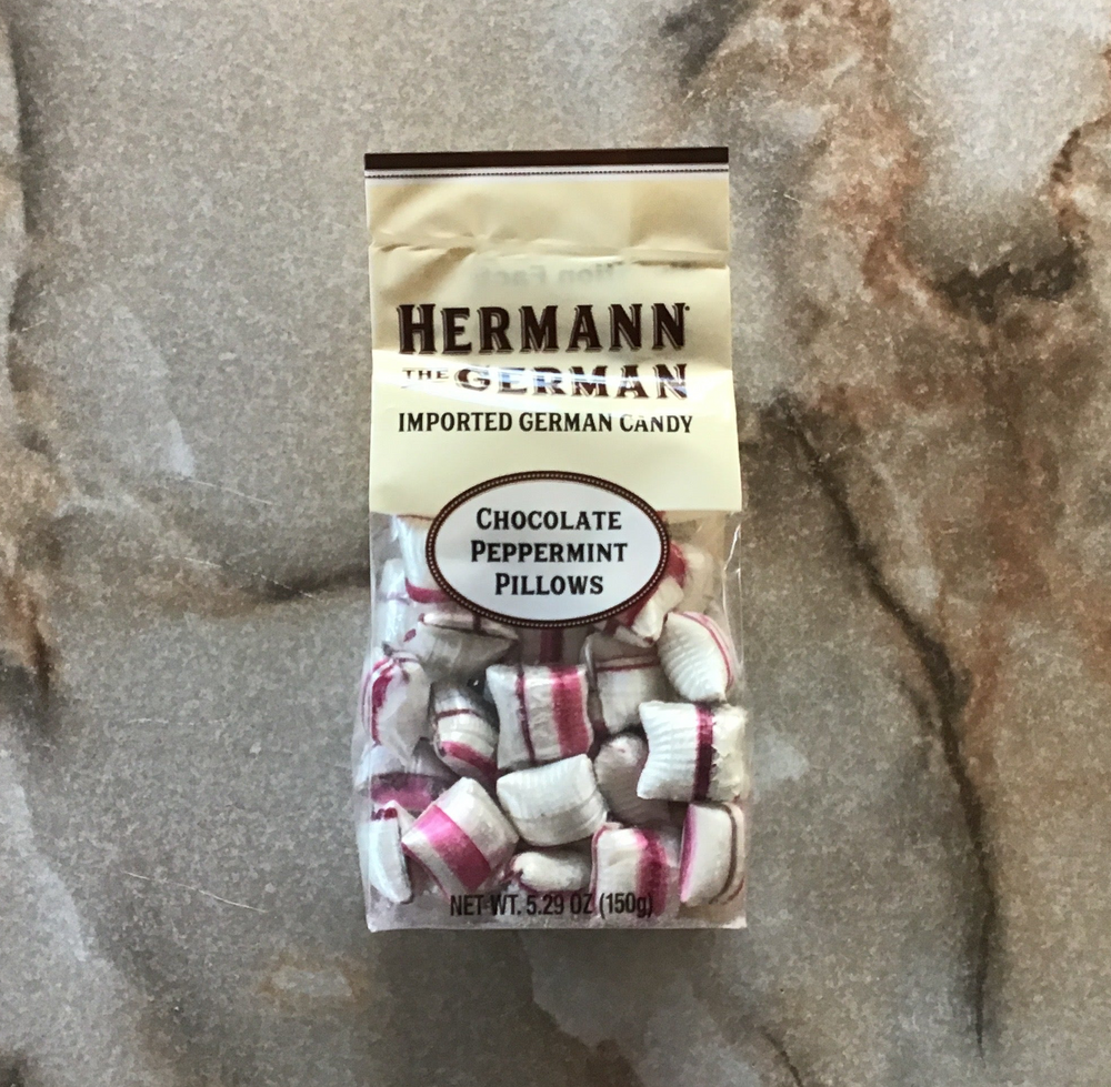 Hermann the German Chocolate Peppermint Pillows Candy 5.29 oz Bag