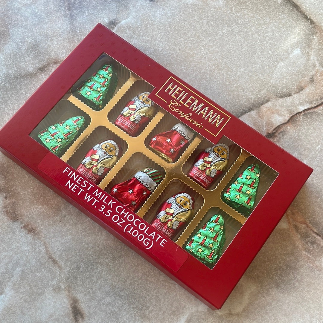 Heilemann Milk Chocolate Assorted Christmas Figures Gift Box 3.5 oz