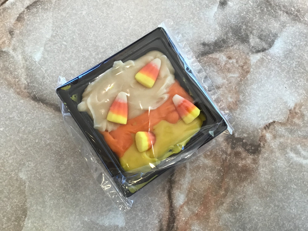 Candy Corn Fudge 4 oz Square