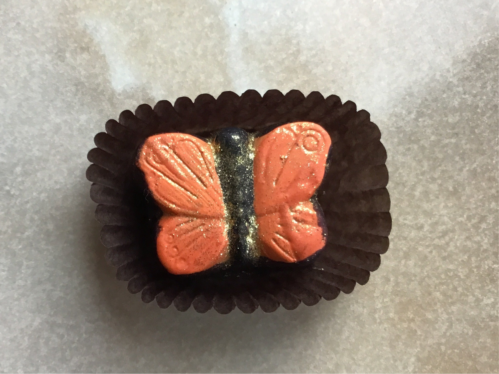 White Peach Bourbon Butterfly Truffle