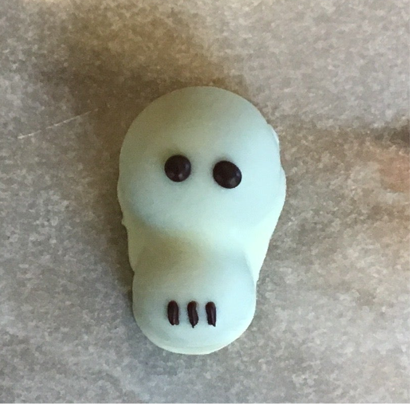 Raspberry Black and White Skull Truffle