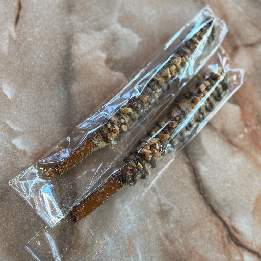 Nuts Over Peanut Butter Caramel & Milk Chocolate Pretzel Rod