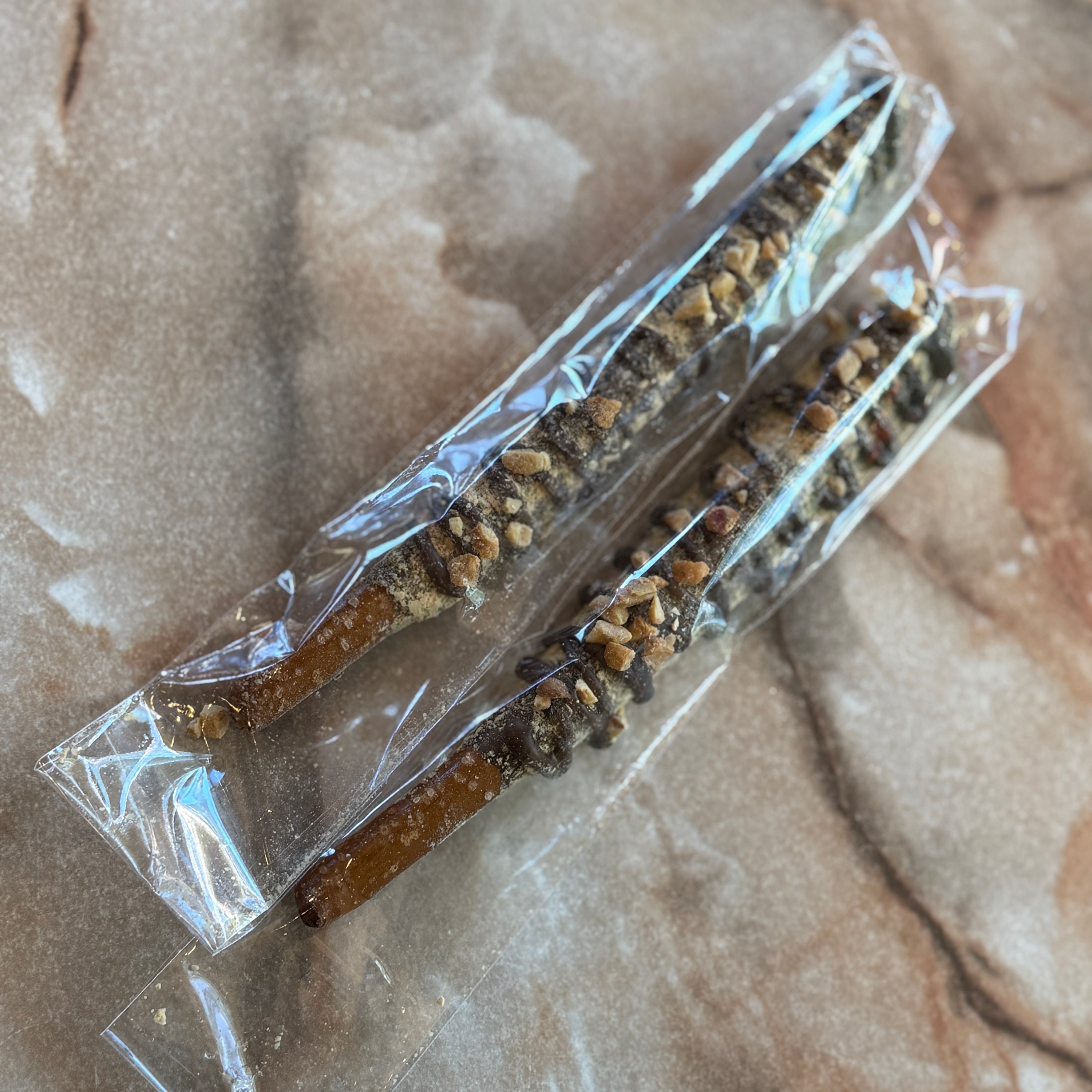 Nuts Over Peanut Butter Caramel & Milk Chocolate Pretzel Rod