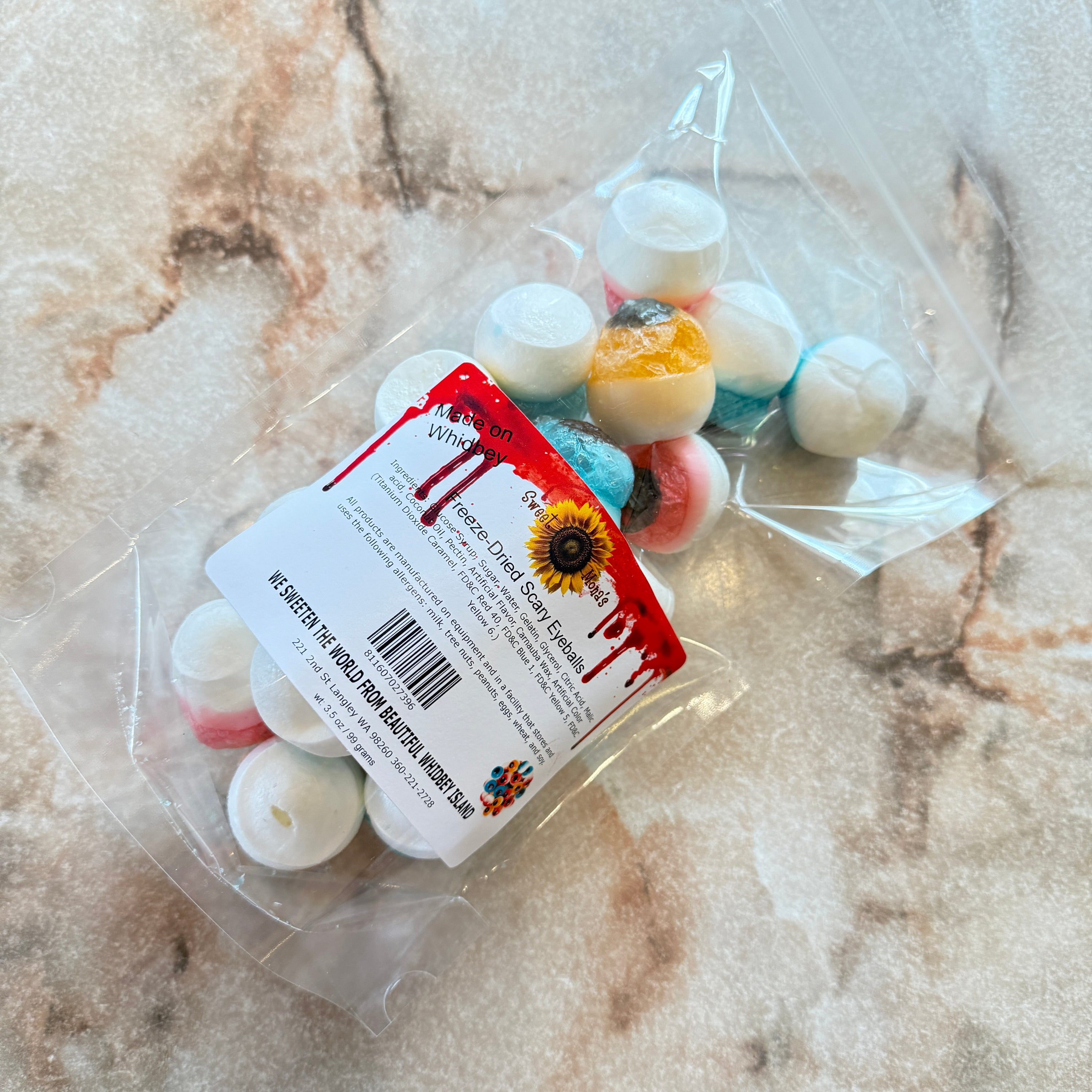 Freeze Dried Scary Gummy Eyeballs in a 3 oz