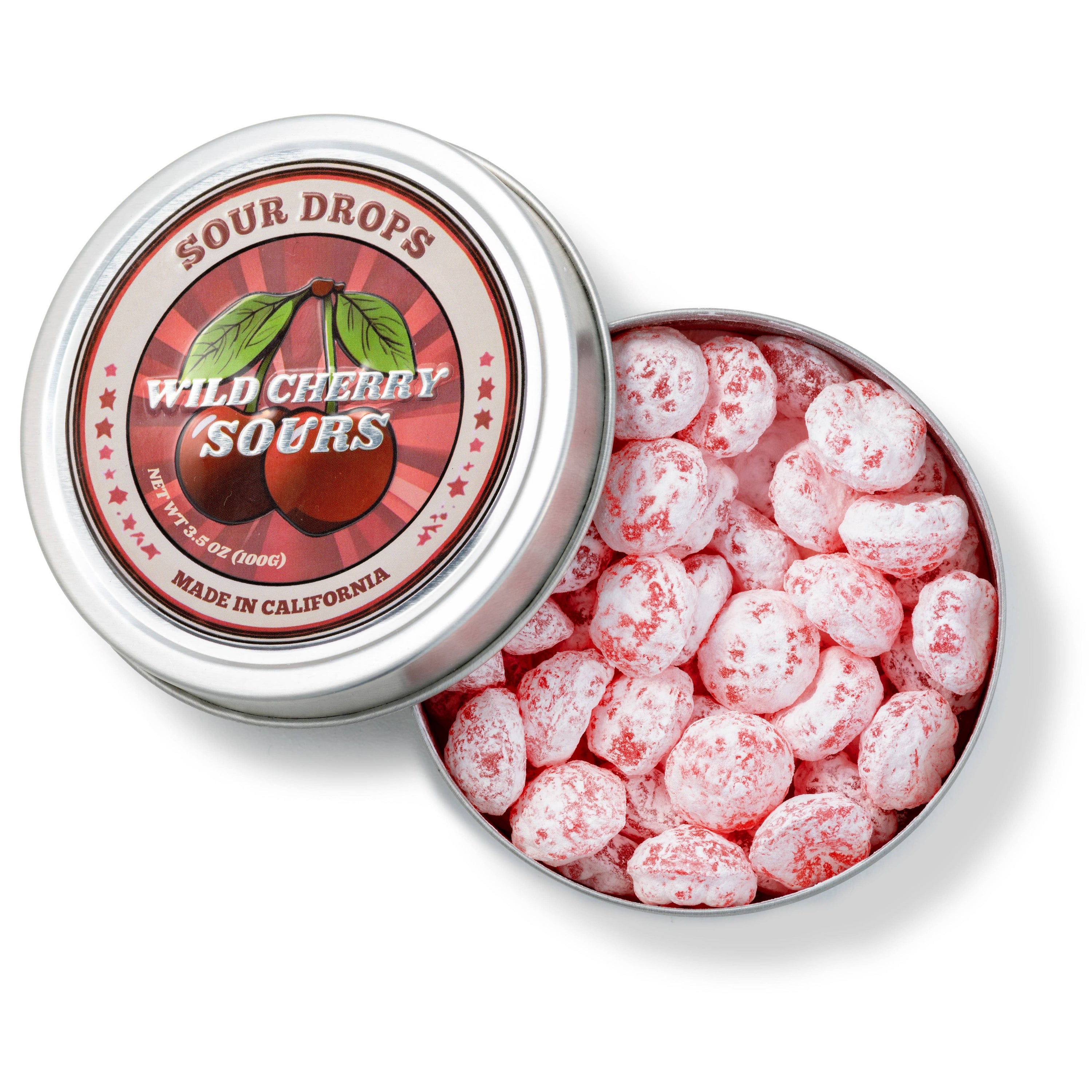Wild Cherry Sours: 3.5oz Dye-Free Candy Tins