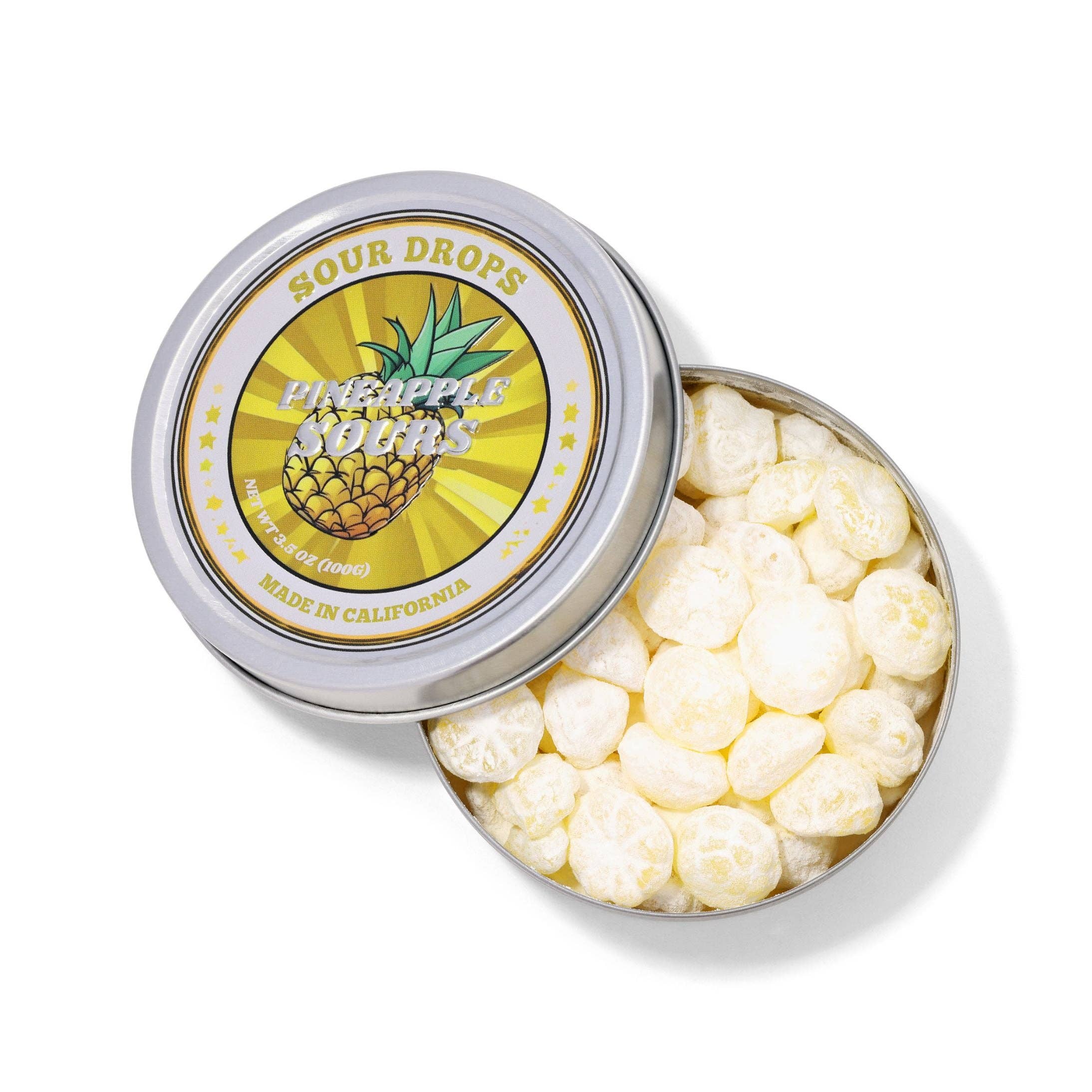 Pineapple Sours: 3.5oz Dye-Free Candy Tins