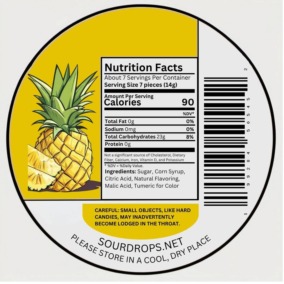 Pineapple Sours: 3.5oz Dye-Free Candy Tins