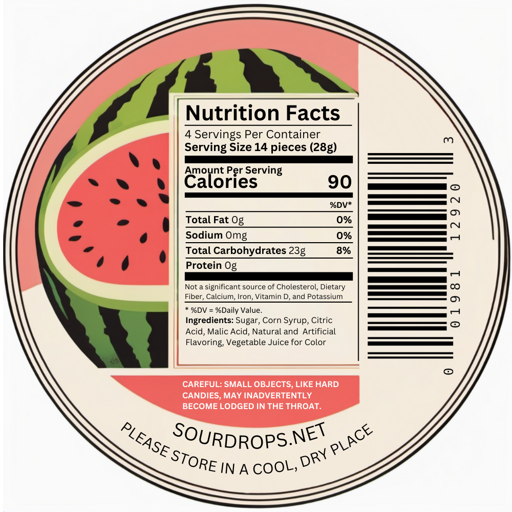 Watermelon Sours: 3.5oz Dye-Free Candy Tins