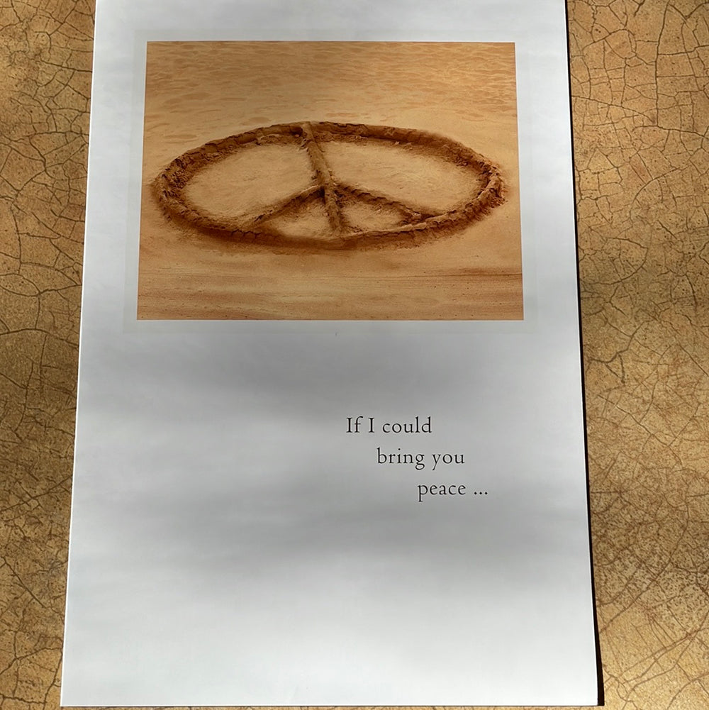Peace Sign in Sand Support and Encouragement Card
