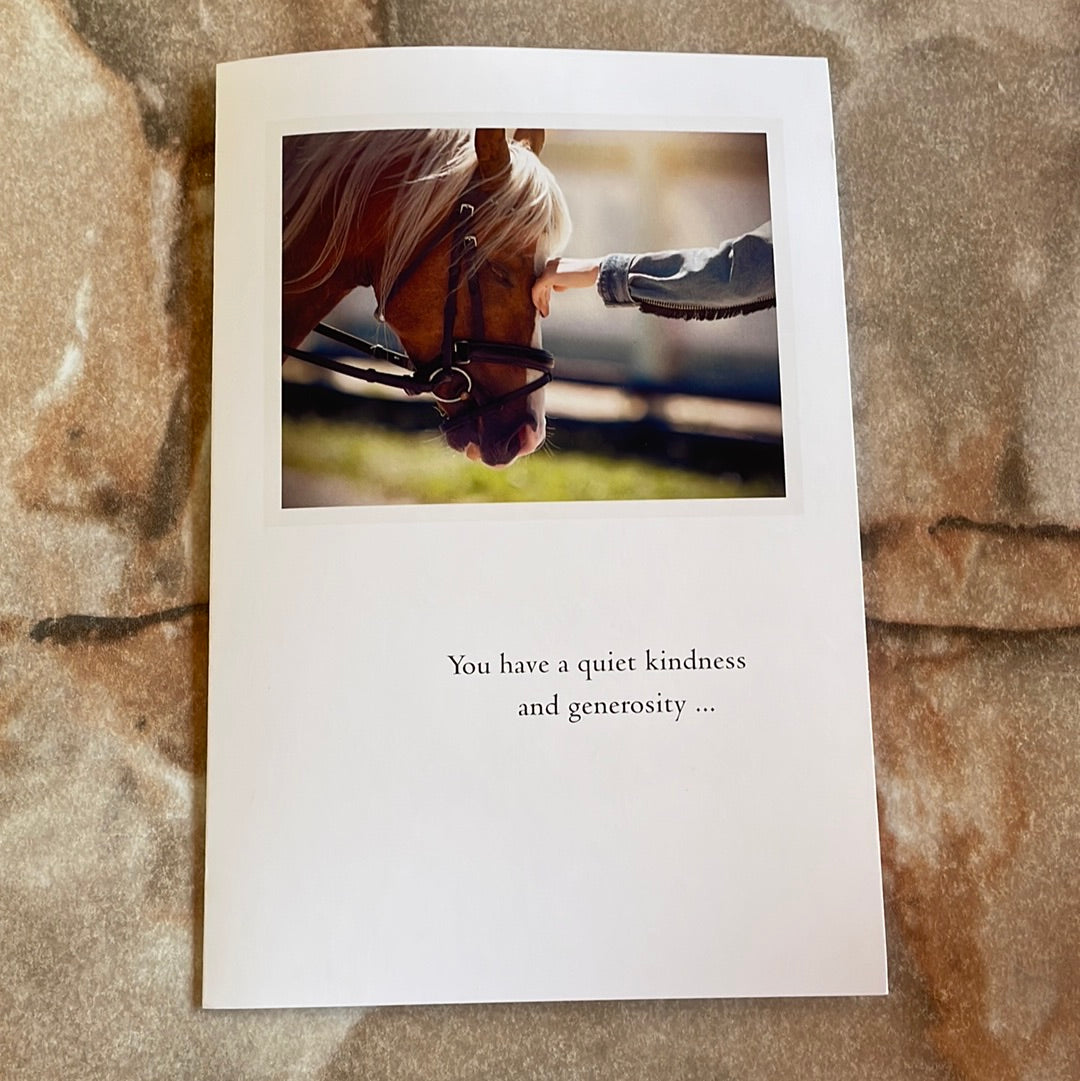 Hand on Horse Head All Occasion Card