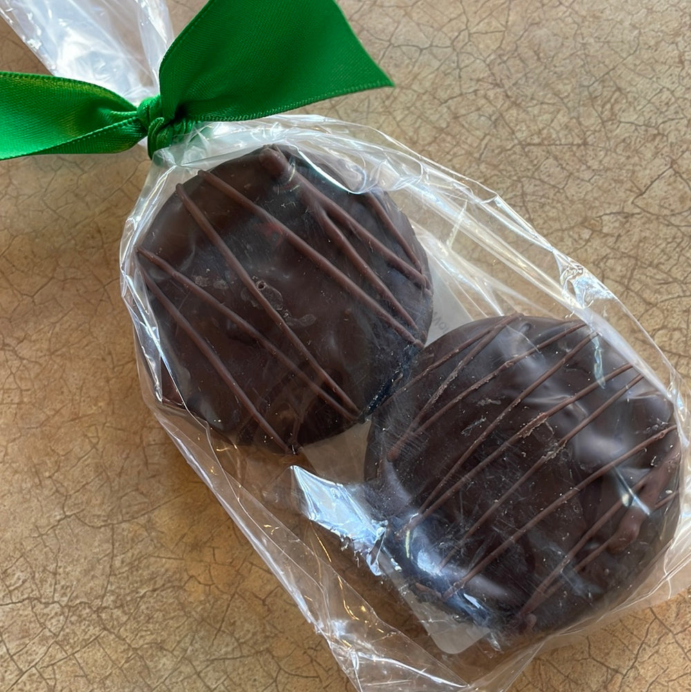 Dark Chocolate Covered Oreos in a 2 pc bag
