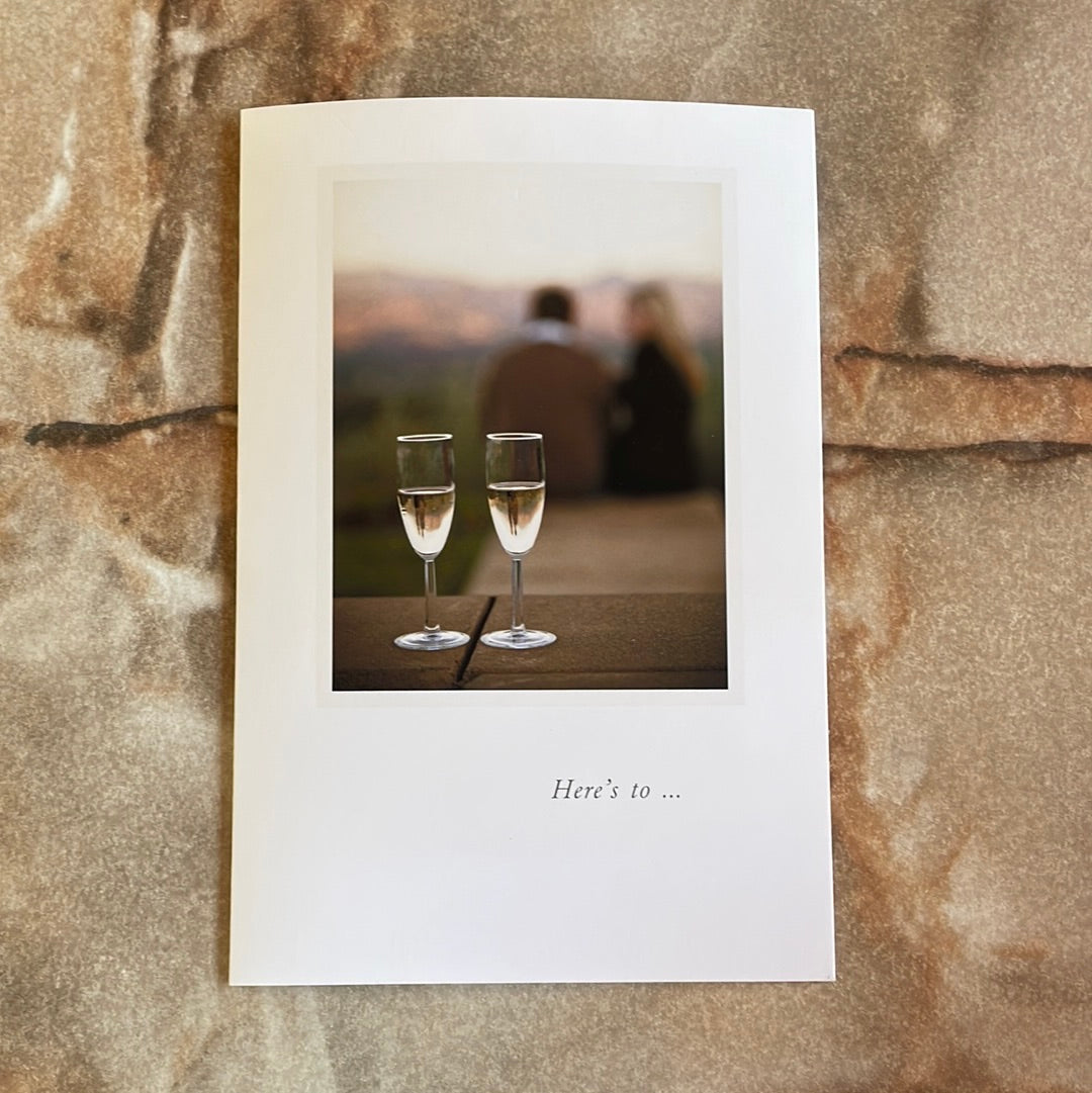 Couple with Champagne Anniversary Card