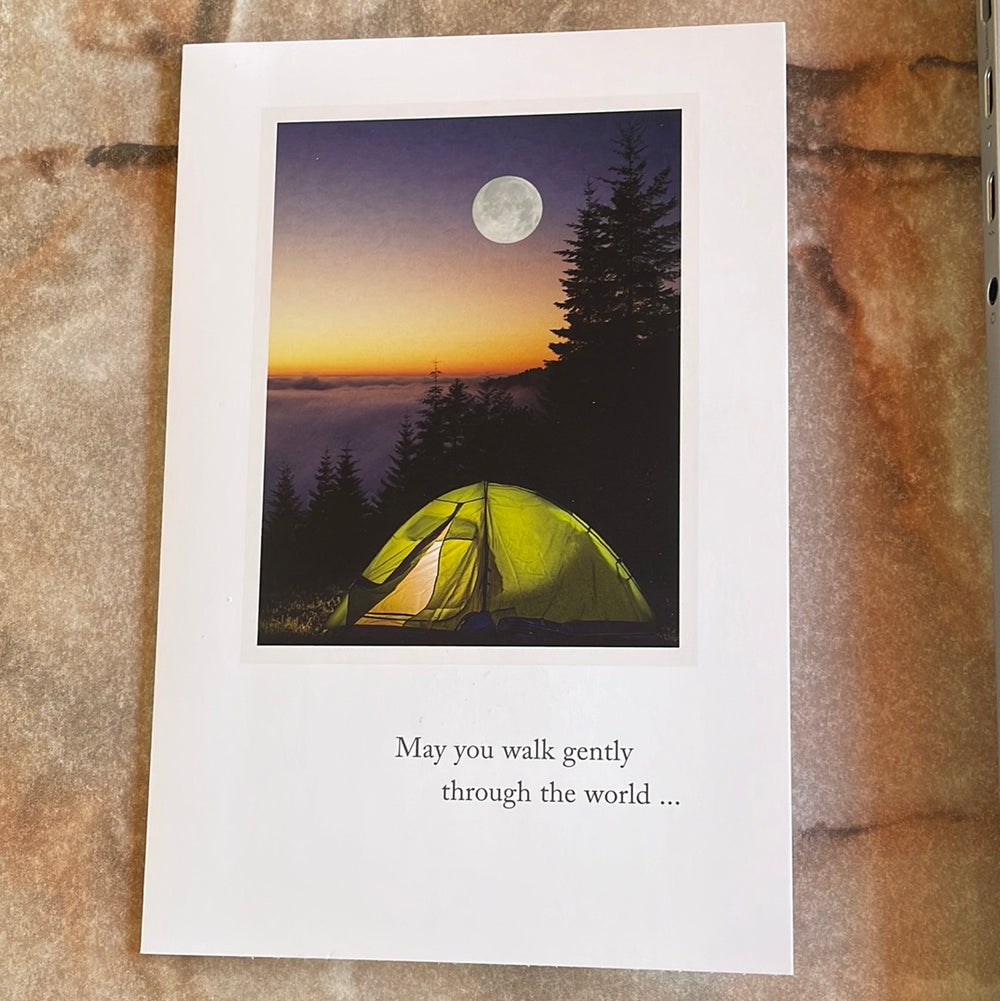 Tent Under Full Moon Birthday Card
