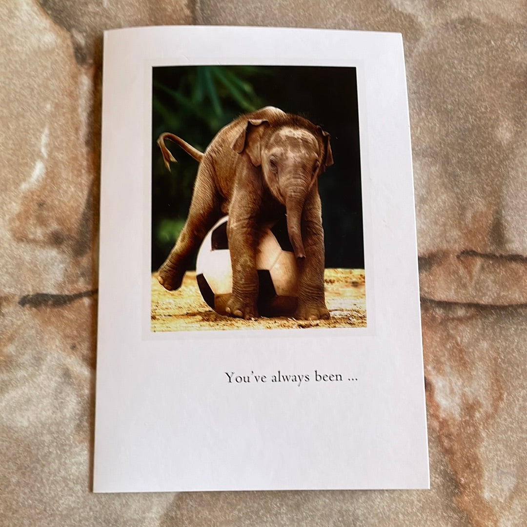 Elephant Soccer Birthday Card