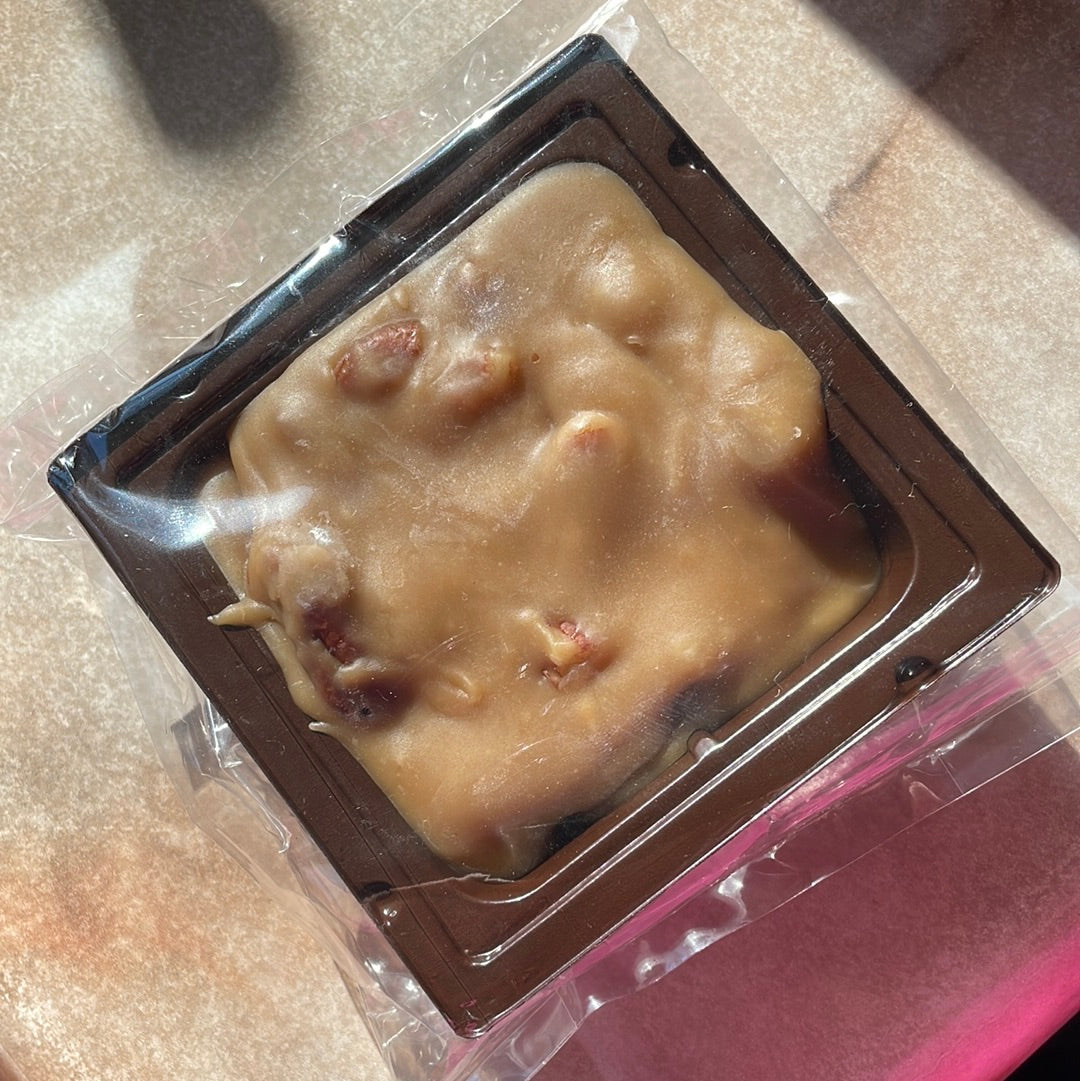 Penuche Pecan Fudge in a 4 oz square