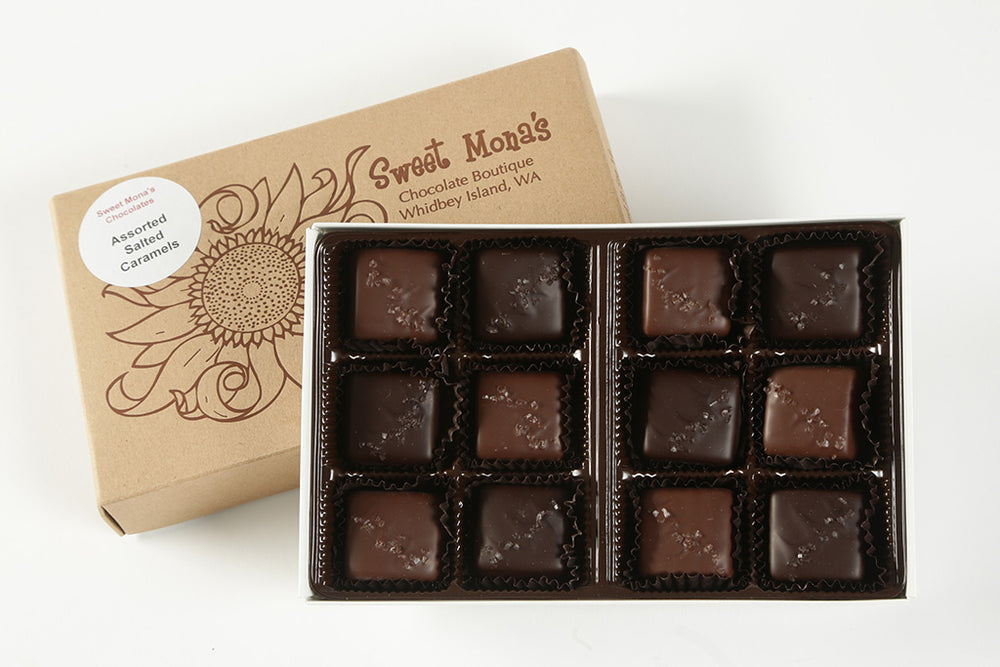 Assorted Salted Caramels in a 12 pc box