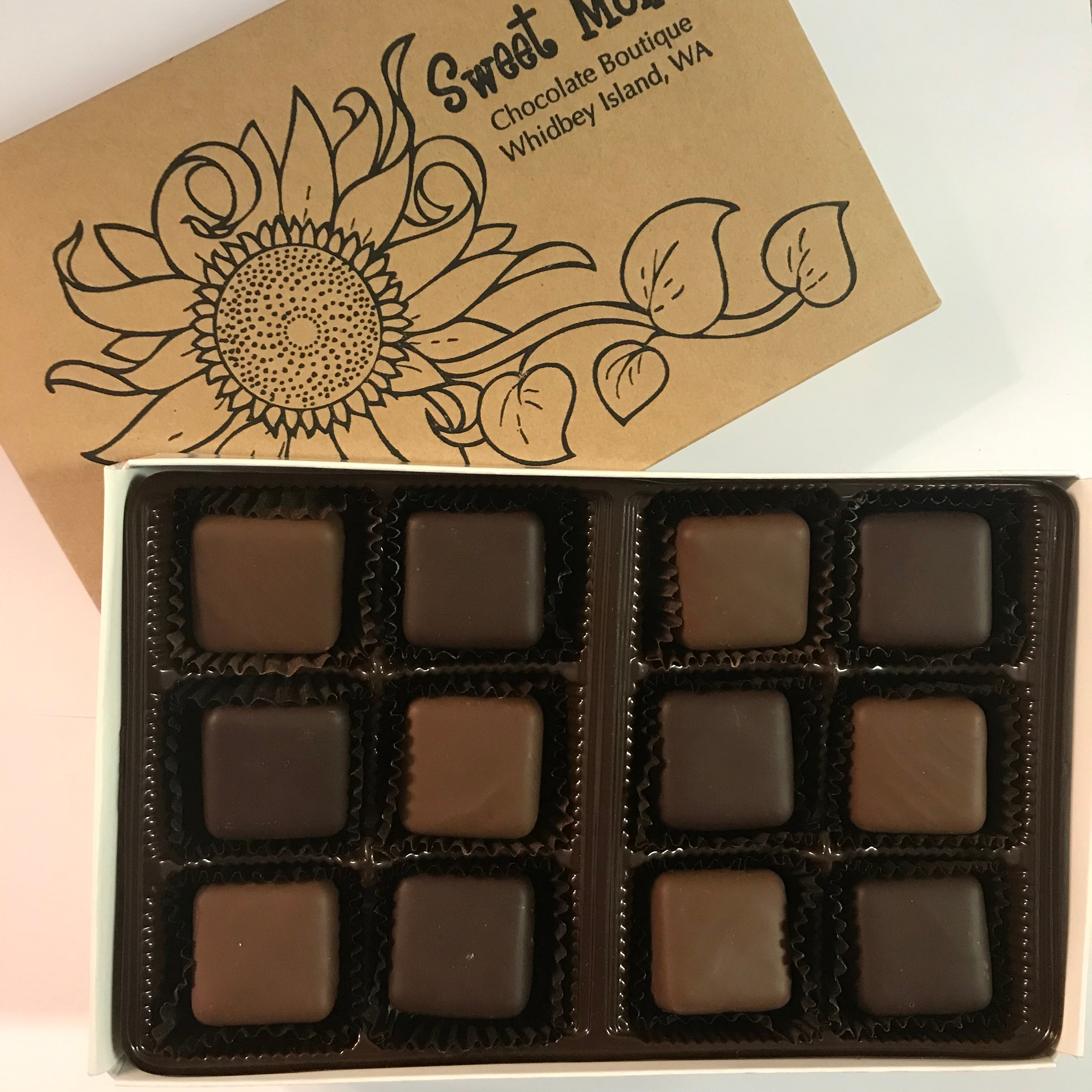 Assorted Milk and Dark Caramels in a 12 piece box – Sweet Mona's Chocolates